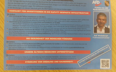 SPD-Fraktion kritisiert unseriöse Politik der AfD in den Verhandlungen über den Reinickendorfer Doppelhaushalt